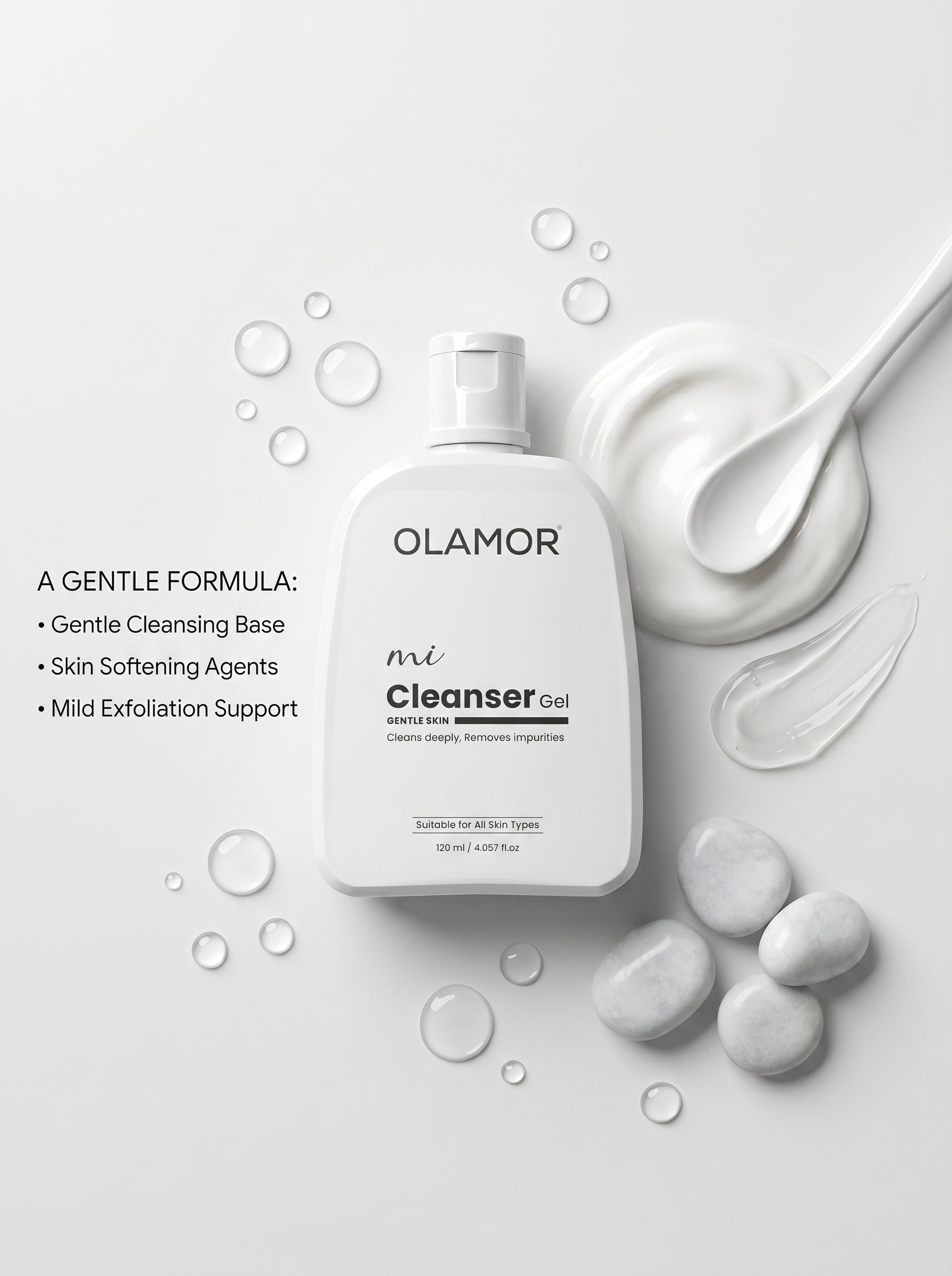 OLAMOR Brightening Skincare Combo | MI Cleanser Gel 120ml + Vitamin C Face Serum 30ml for Glowing, Even &amp; Radiant Skin