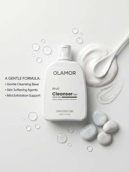 OLAMOR Brightening Skincare Combo | MI Cleanser Gel 120ml + Vitamin C Face Serum 30ml for Glowing, Even &amp; Radiant Skin