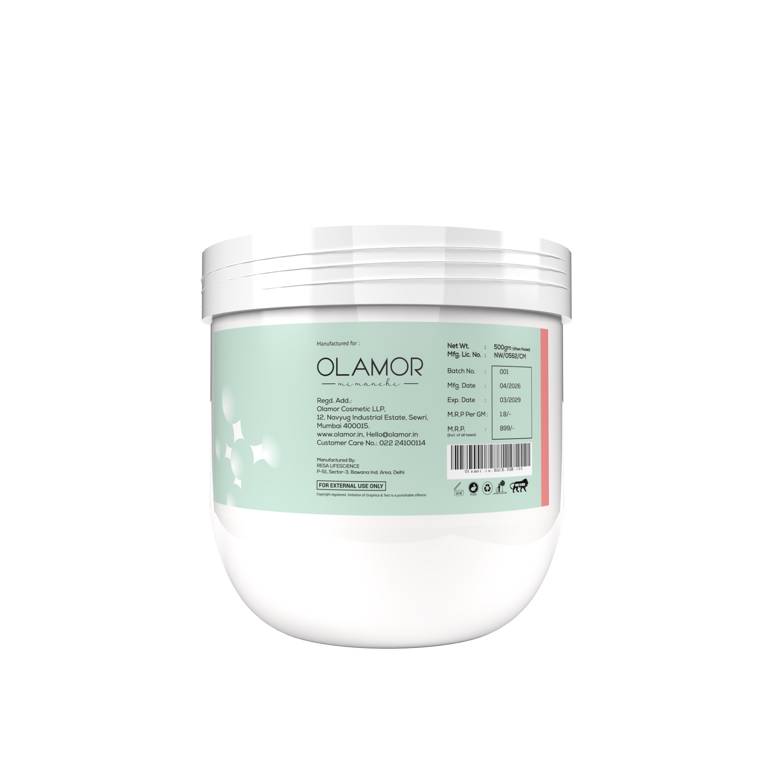 OLAMOR NMF Hydro- Elastin hair spa Strengthening &amp; Smoothing Hair 500GM