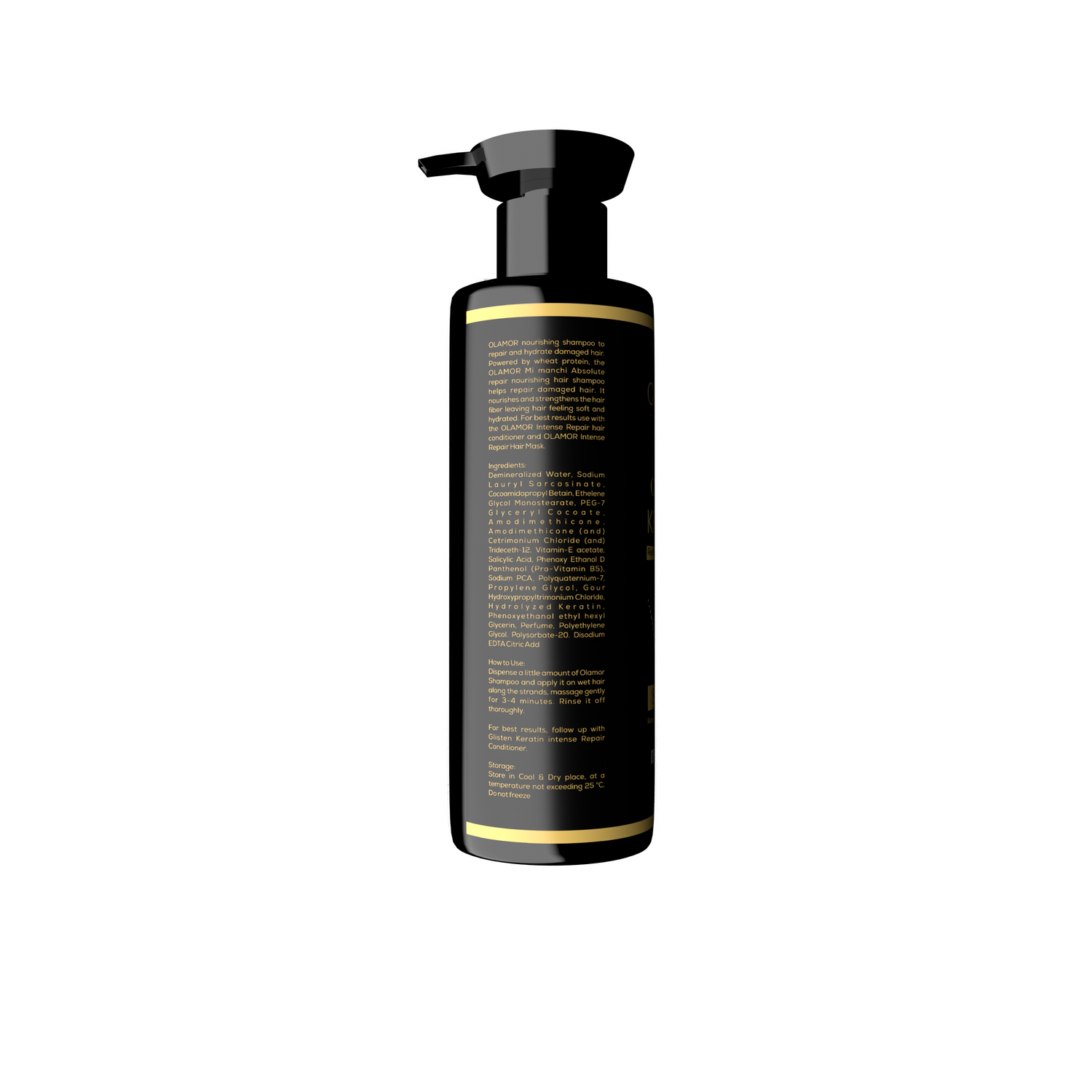 OLAMOR Glisten Keratin Revitalizing Shampoo 250ml | Intense Damage Repair &amp; Deep Nourishing Formula | Smooth, Frizz Control &amp; Strengthening Hair Care for Dry &amp; Damaged Hair