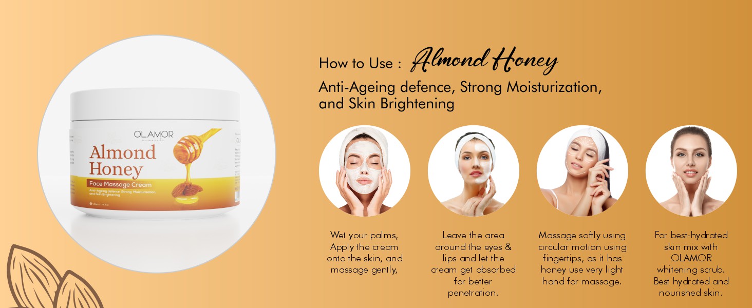 Olamor Almond Honey Massage Cream A + Content How To Use