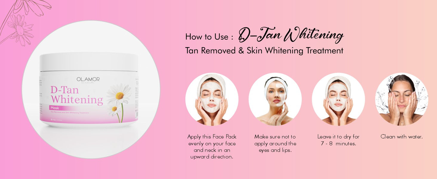 Olamor D-tan Whitening Face Mask A+ Content How To Use