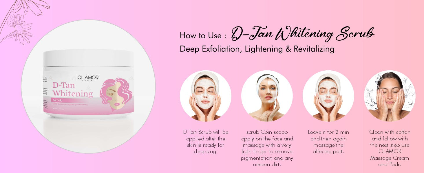 Olamor D-tan Whitening Scrub  A+ Content How To Use