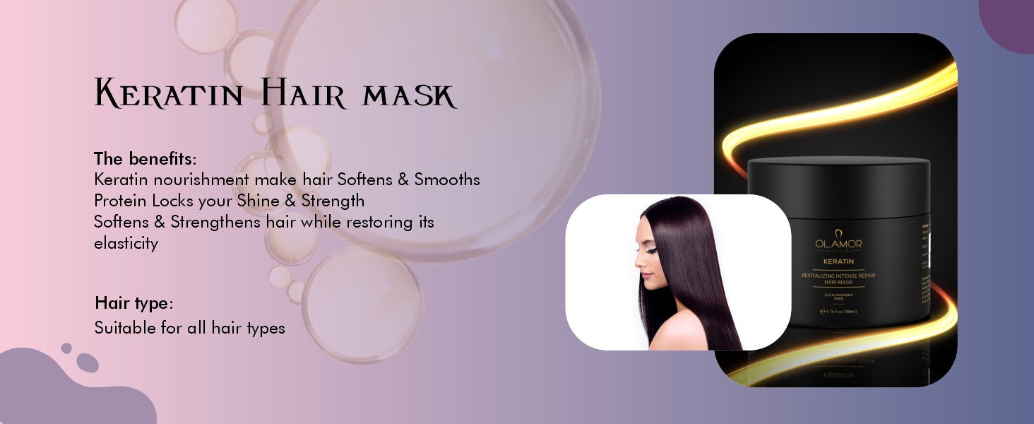 Olamor Keratin Hair Mask A+ Content Benefits