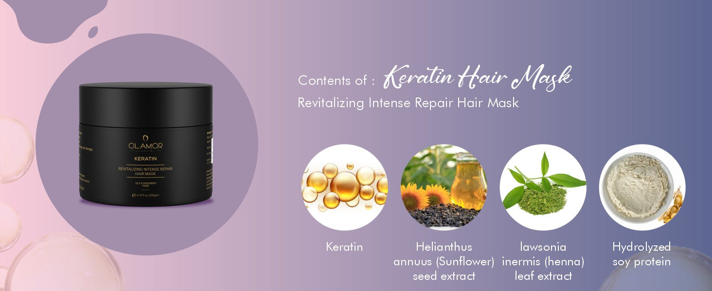Olamor Keratin Hair Mask  A+ Content Ingredients