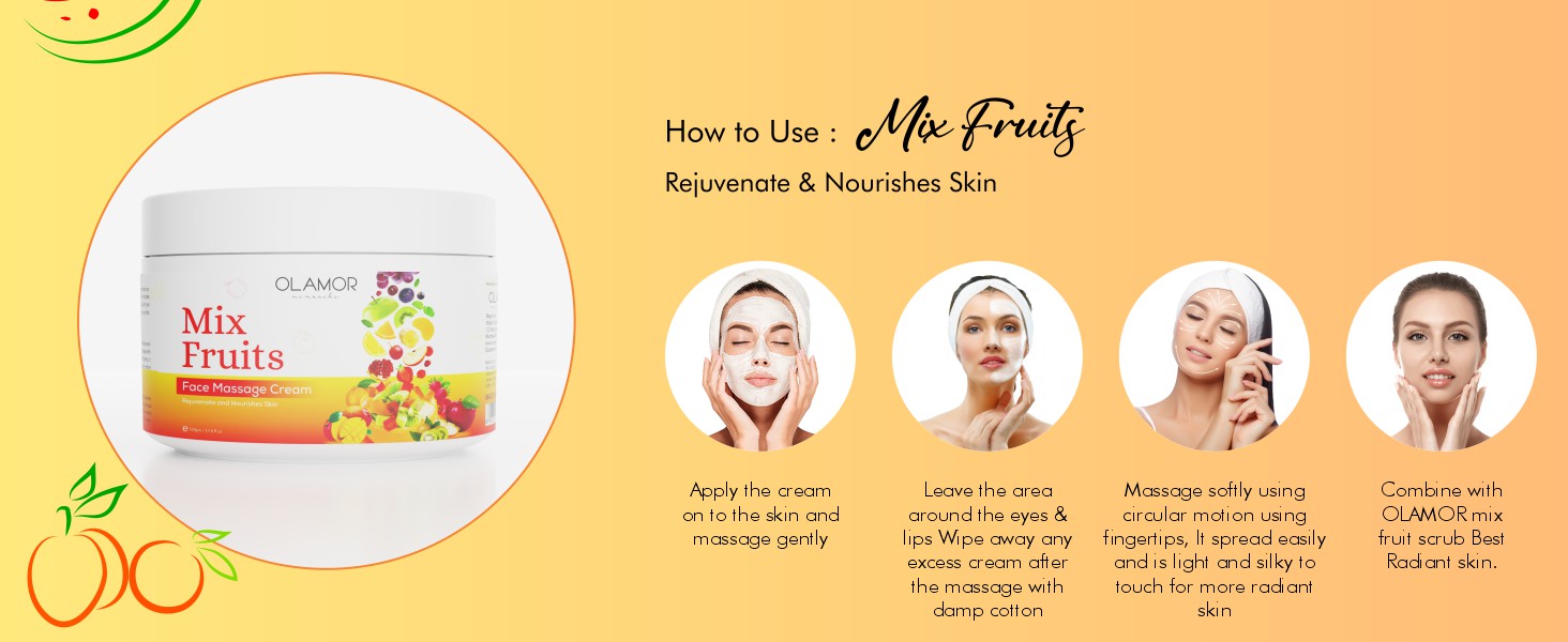 Olamor Mix Fruit Face Massage Cream  A+ Content How To Use