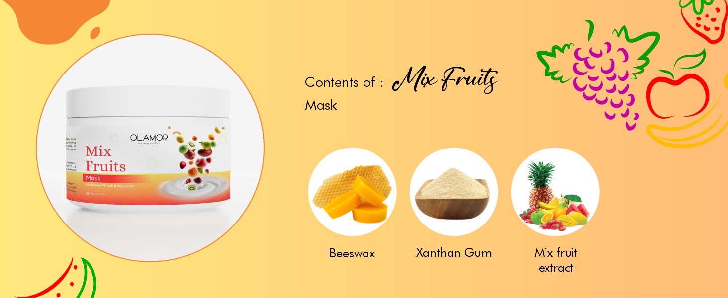 Olamor Mix Fruit Mask  A+ Content Ingredients