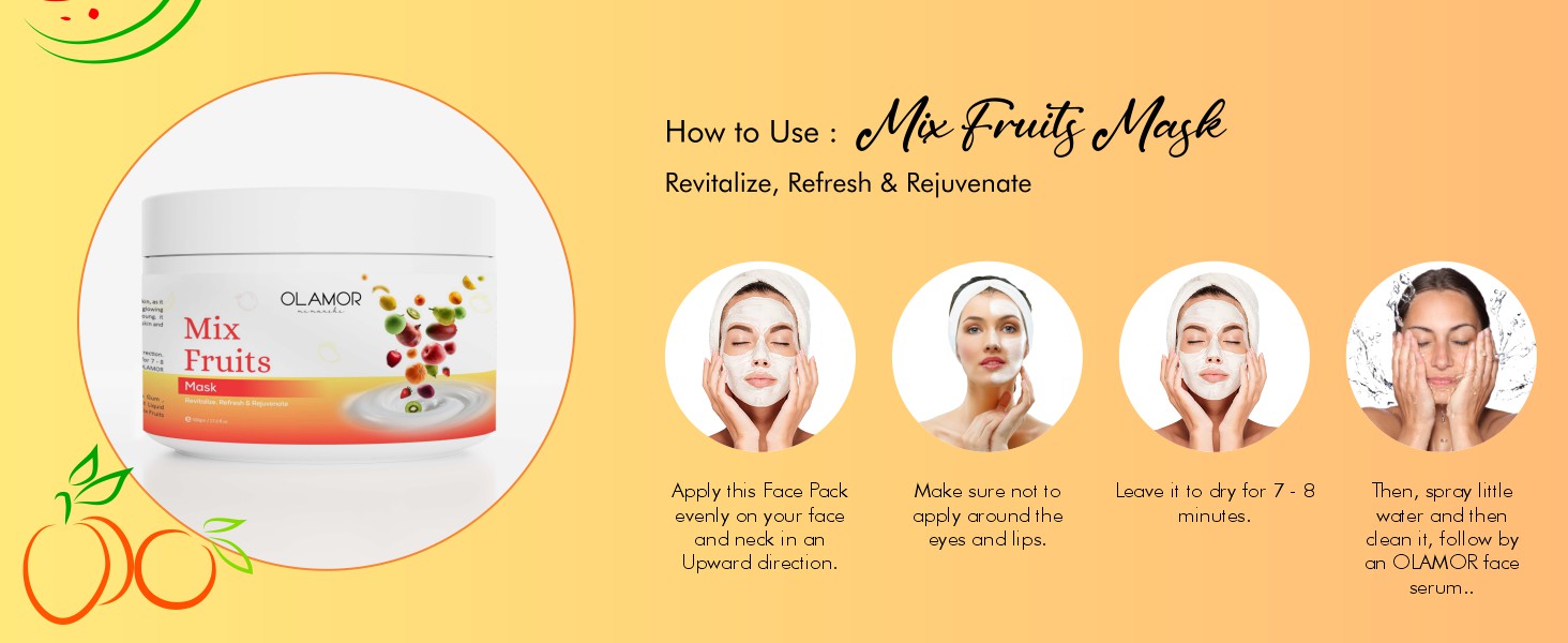 Olamor Mix Fruit Mask  A+ Content How To Use