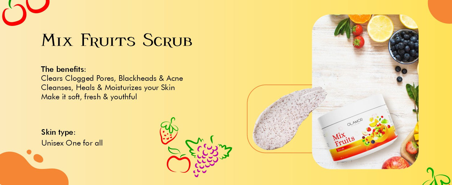 Olamor Mix Fruit Scrub  A+ Content Benefits