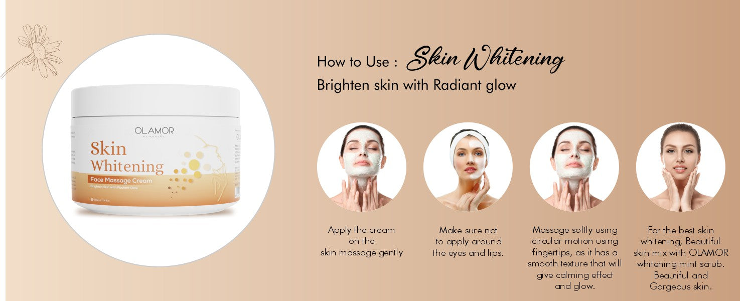 Olamor Skin Whitening Face Massage Cream  A+ Content How To Use