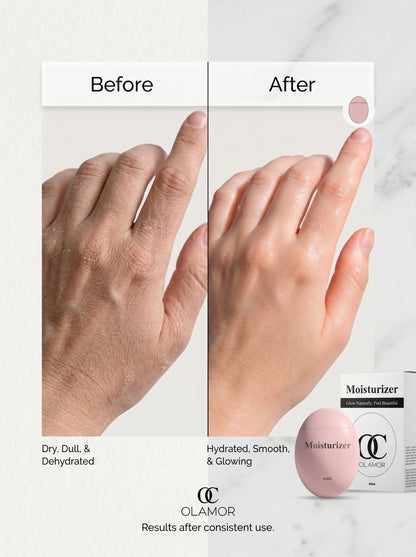 OLAMOR Pink Oval Moisturizer 60ml | Nourishing Face Moisturizer for Soft, Glowing Skin