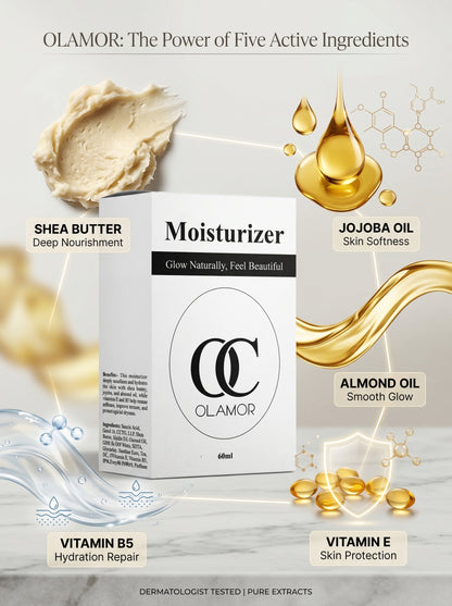 OLAMOR Pink Oval Moisturizer 60ml | Nourishing Face Moisturizer for Soft, Glowing Skin short description