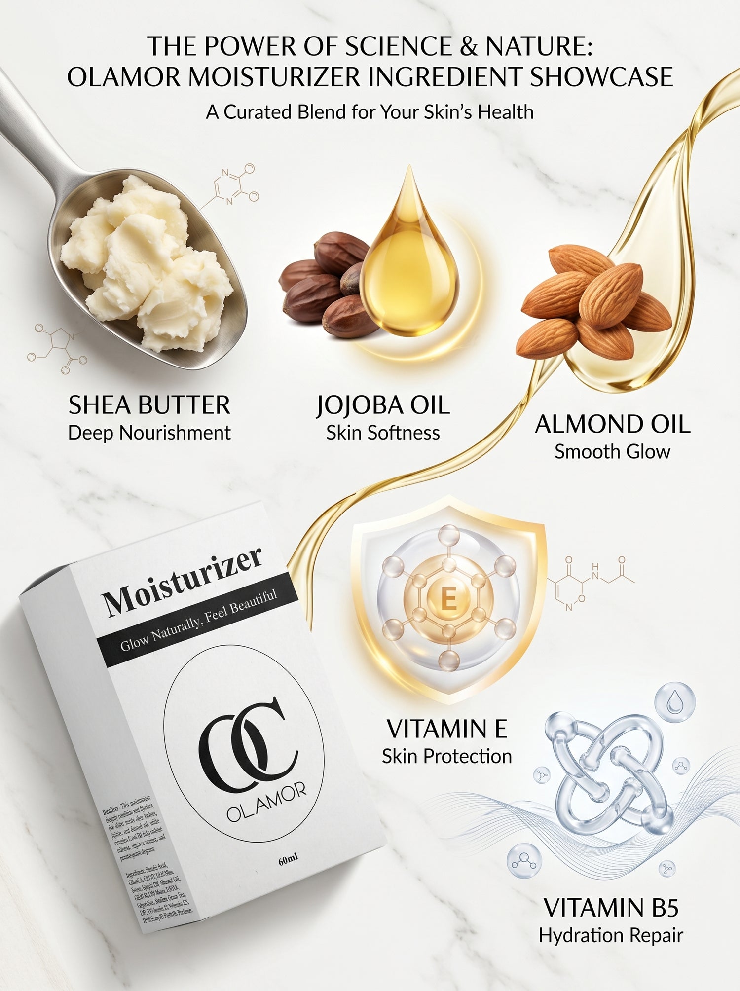 OLAMOR Pink Oval Moisturizer 60ml | Nourishing Face Moisturizer for Soft, Glowing Skin