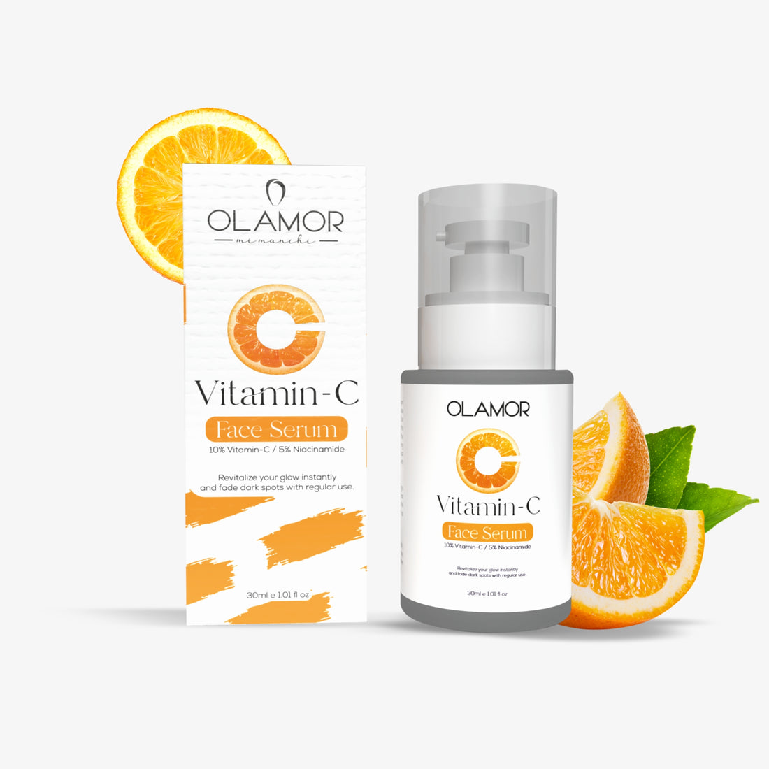 OLAMOR  Vitamin C Face Serum | Brightening &amp; Skin Tone Improving Serum for Glowing, Even &amp; Radiant Skin | For Men &amp; Women 30ml