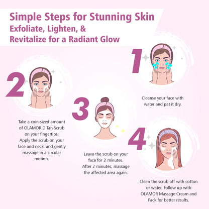 OLAMOR D-Tan Brightening Face Scrub – Exfoliating Tan Removal &amp; Skin Polish Scrub 200gm