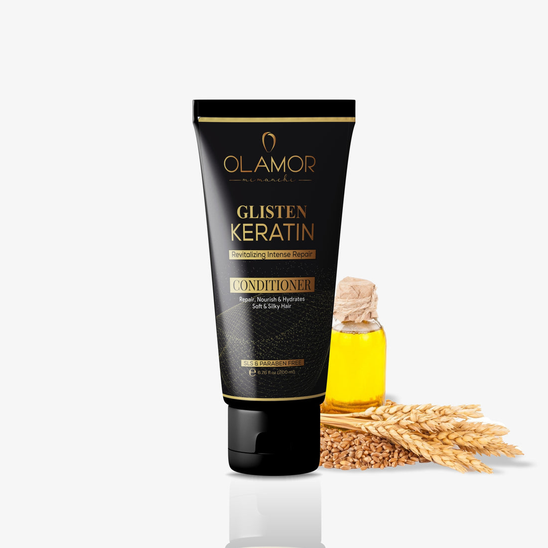 OLAMOR Glisten Keratin Conditioner 200ml | Intense Hair Damage Repair &amp; Deep Nourishment | Smooth, Frizz Control &amp; Shine