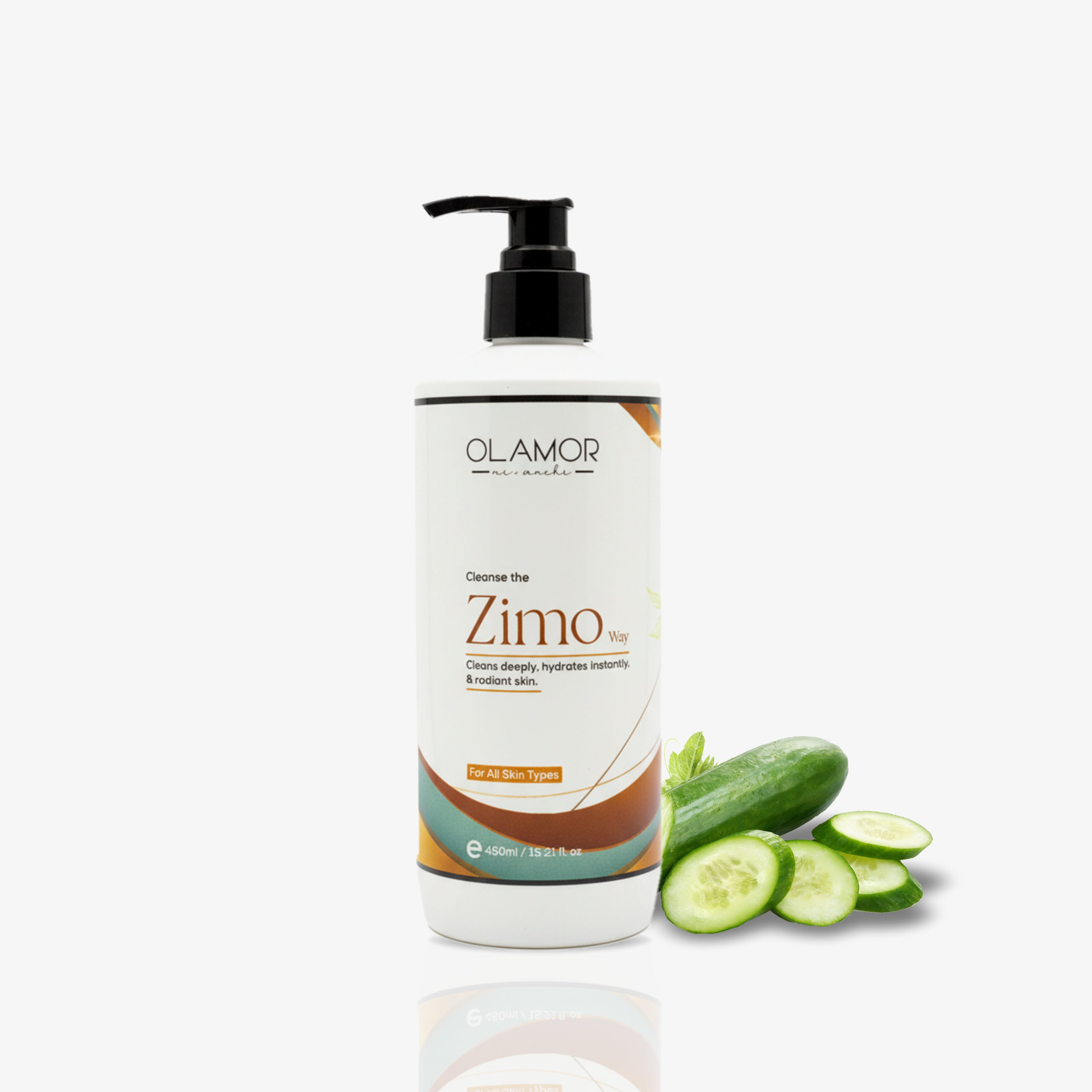 OLAMOR Zimo Cleansing Milk 450ml &amp; SPF 50 Sunscreen 60ml Combo | Deep Cleansing, Hydration &amp; UV Protection | Removes Makeup, Dirt &amp; Impurities for Soft, Glowing Skin