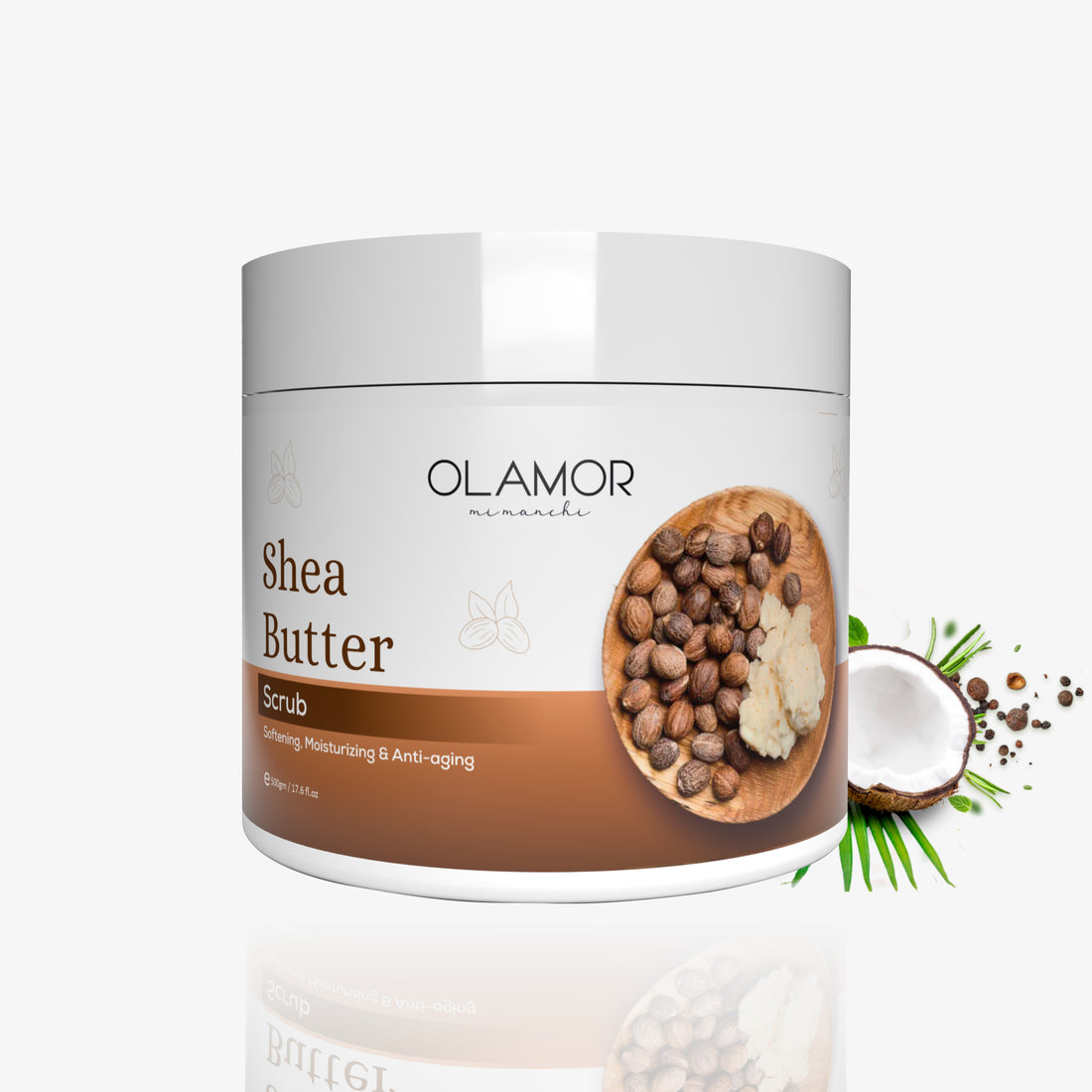 OLAMOR Shea Butter Scrub 200g | Softening, Moisturizing &amp; Anti-Aging Body and Face Scrub for Smooth, Healthy &amp; Radiant Skin