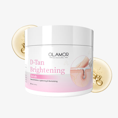 OLAMOR D-Tan Brightening Face Scrub – Exfoliating Tan Removal &amp; Skin Polish Scrub 200gm