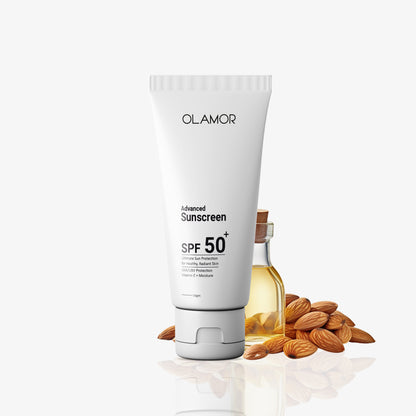 OLAMOR Advanced Sunscreen SPF 50+ 500g |Broad Spectrum UVA/UVB Protection with Vitamin E &amp; Moisture|Lightweight|Non-Greasy Sunblock for Healthy|Radiant Skin – All Skin Types|Travel Friendly