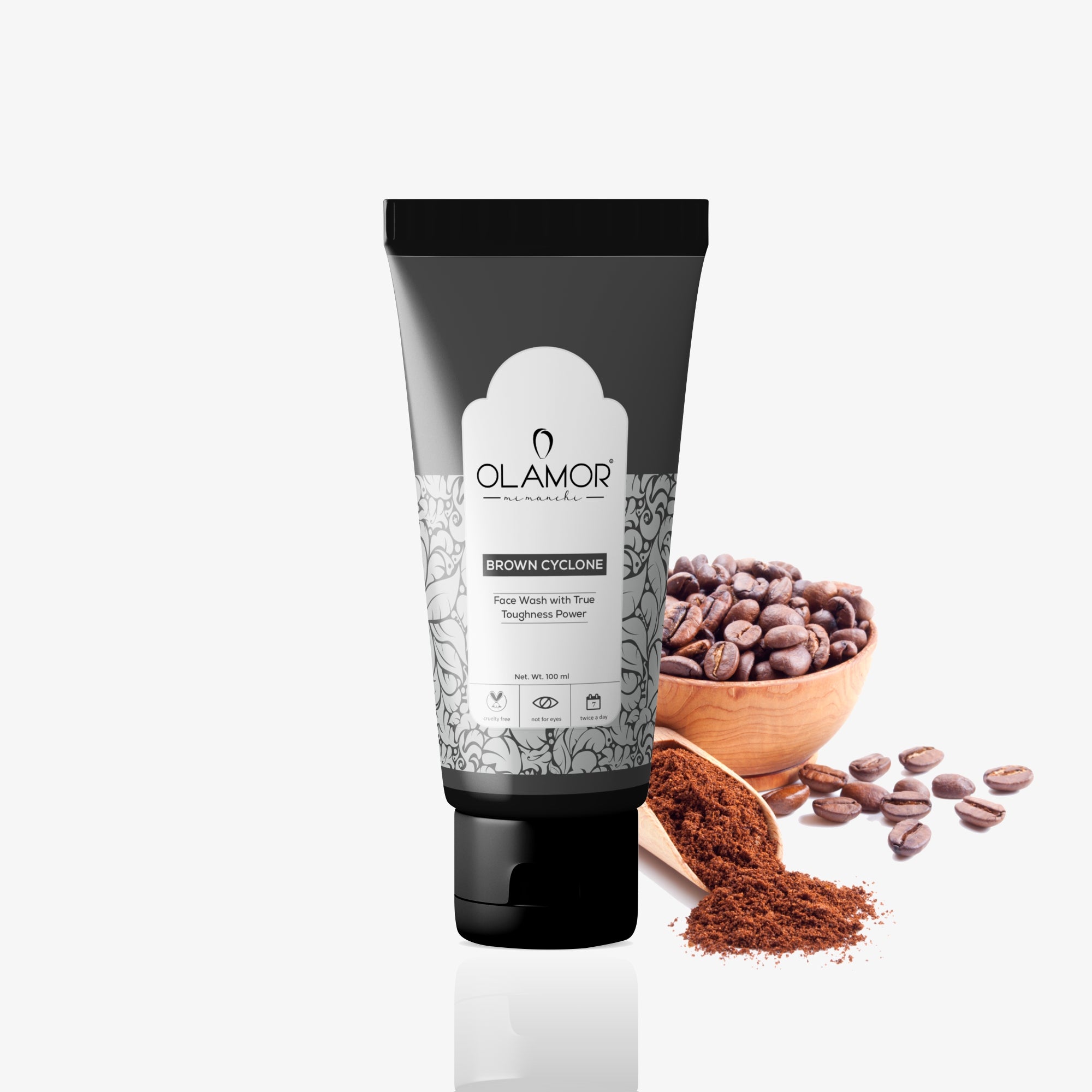 OLAMOR Brown Cyclone Face Wash 100ml | Deep Cleansing &amp; Oil Control Face Cleanser | Removes Dirt, Pollution &amp; Excess Oil | Bright &amp; Fresh Skin for Men &amp; Women