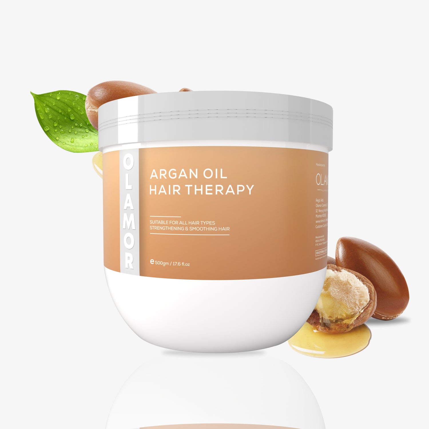 OLAMOR Keratin Revitalizing Shampoo 250ml &amp; Argan Oil Hair Therapy 500gm Combo | Damage Repair, Frizz Control &amp; Hair Strengthening Care