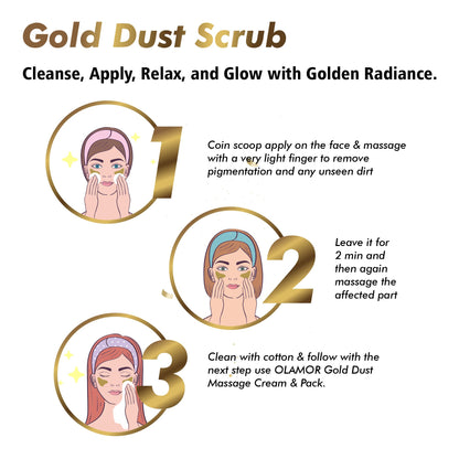 OLAMOR Gold Dust Face Scrub 500g | Gentle Exfoliating Face Scrub smooth skin feel