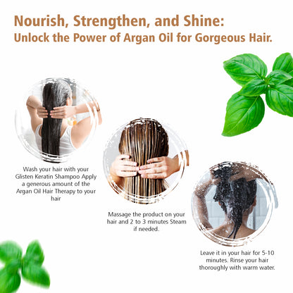 OLAMOR Keratin Revitalizing Shampoo 250ml &amp; Argan Oil Hair Therapy 500gm Combo | Damage Repair, Frizz Control &amp; Hair Strengthening Care