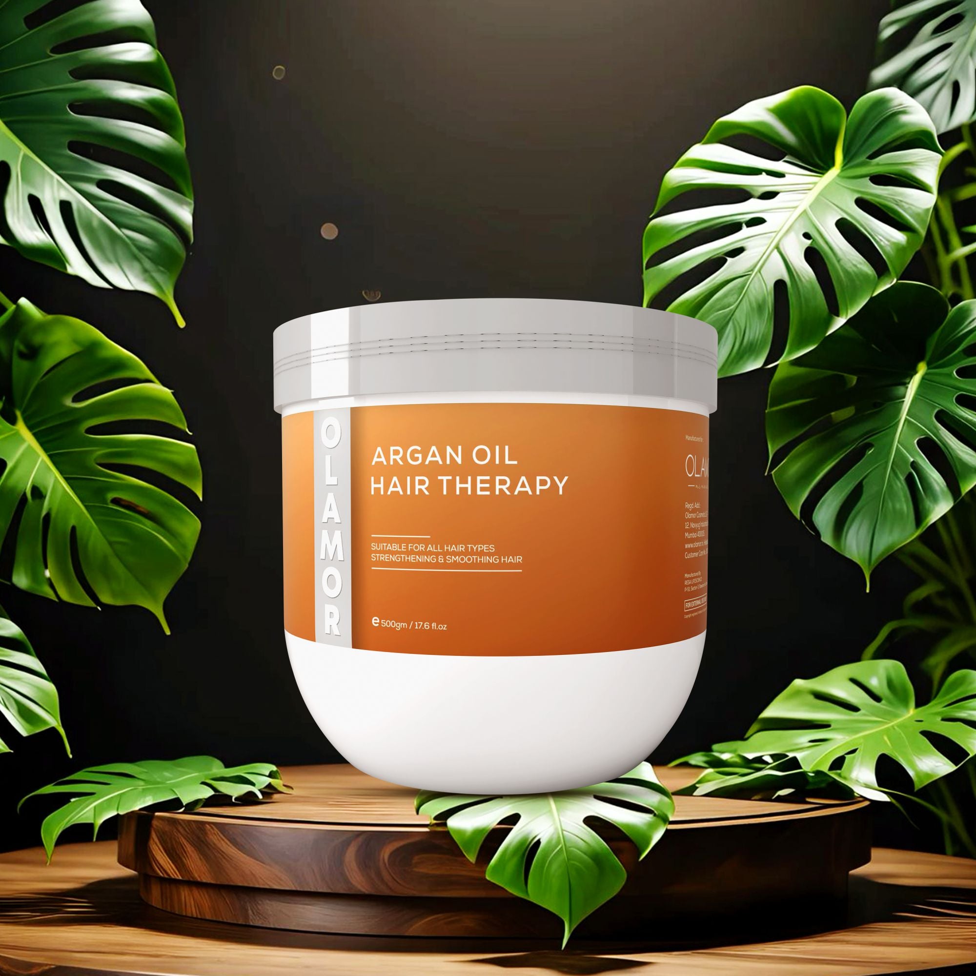 OLAMOR Argan Oil Strengthening Therapy Hair Treatment 500gm | Deep Nourishing &amp; Repair Formula for Dry, Damaged &amp; Frizzy Hair | Smooth, Shiny &amp; Strong Hair Care for Men &amp; Women