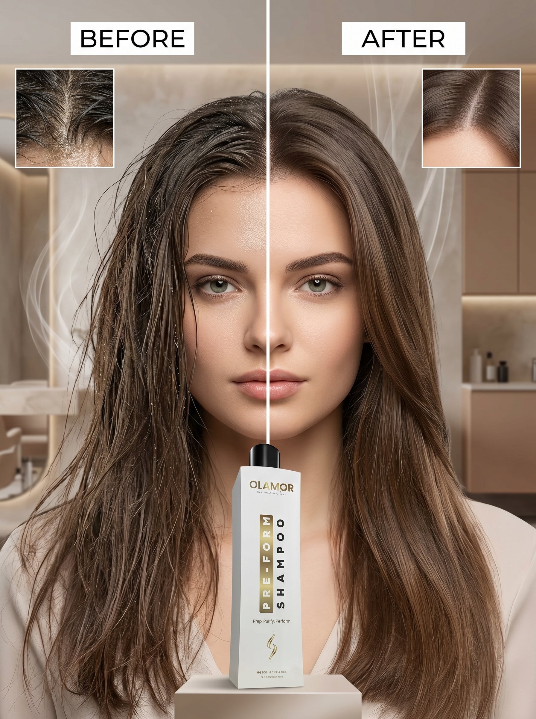 OLAMOR Pre-Form Shampoo – Pre-Treatment Hair Cleanser for Smoothening &amp; Repair 300ml