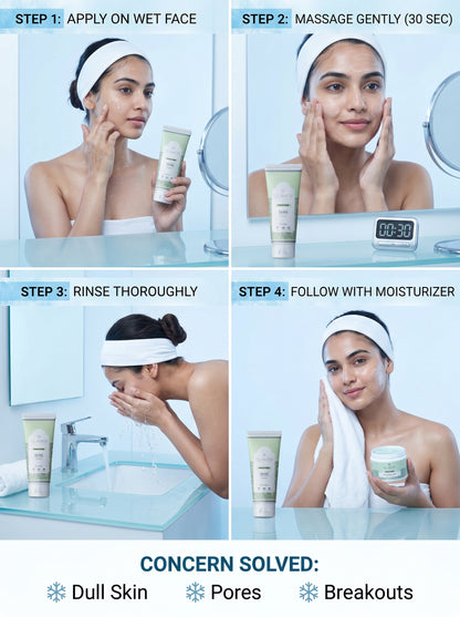 OLAMOR Glow &amp; Protection Skincare Combo | Pink Oval Moisturizer 60ml + SPF 50 Sunscreen 60ml + Pristine Glycolic Acid Face Wash 100ml