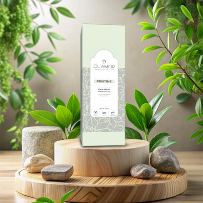 OLAMOR Pristine 10% Glycolic Acid Face Wash for Men &amp; Women | Exfoliating Cleanser for Clear, Smooth &amp; Glowing Skin 100ml