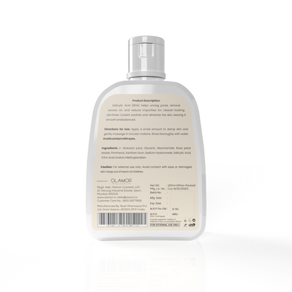 OLAMOR Rose BHA Pore Cleanser Gel 120gm | Fresh &amp; Clean Skin