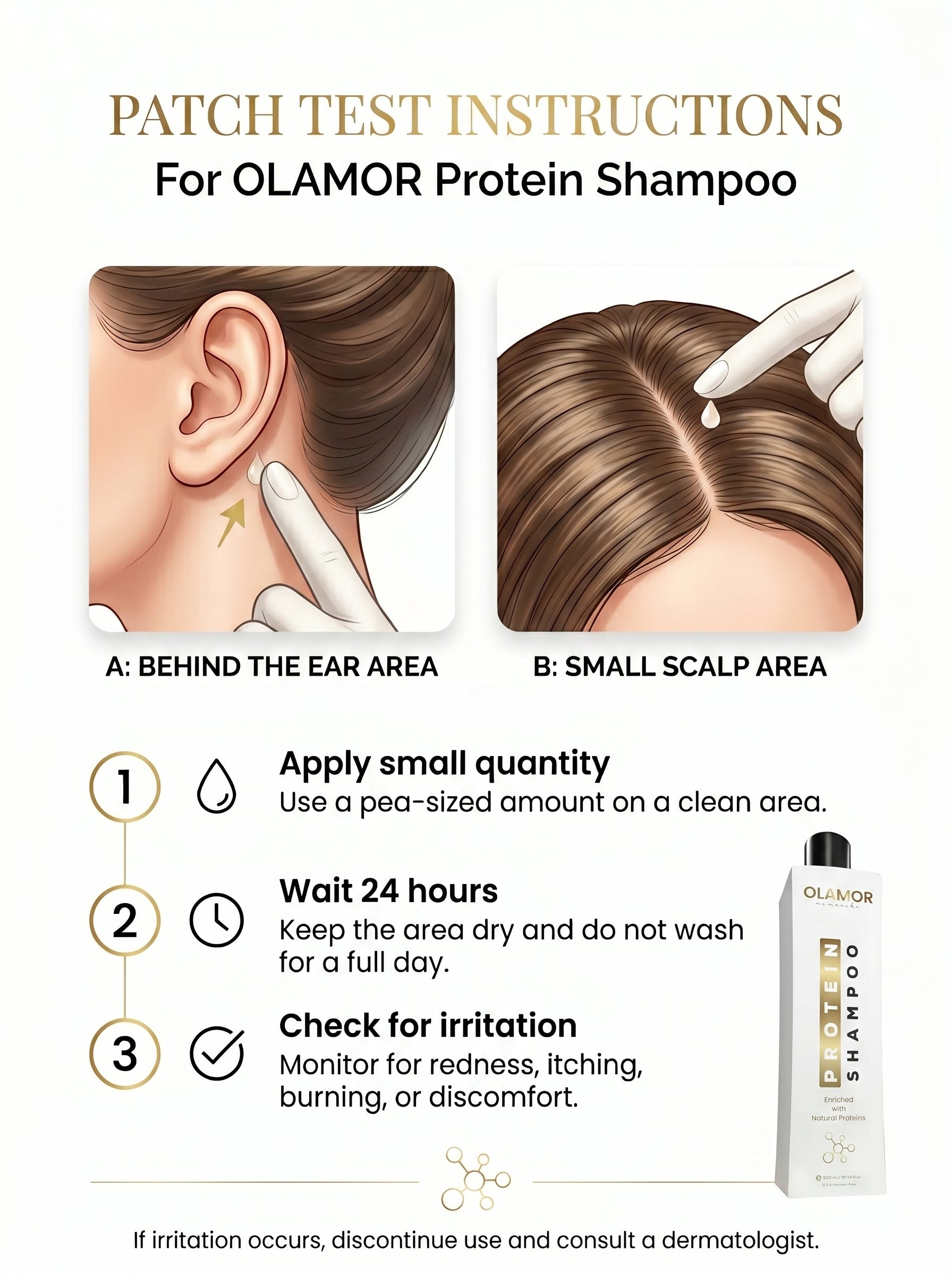 OLAMOR Hair Protein Shampoo 300ml | Sulfate-Free Daily Hair Cleanser
