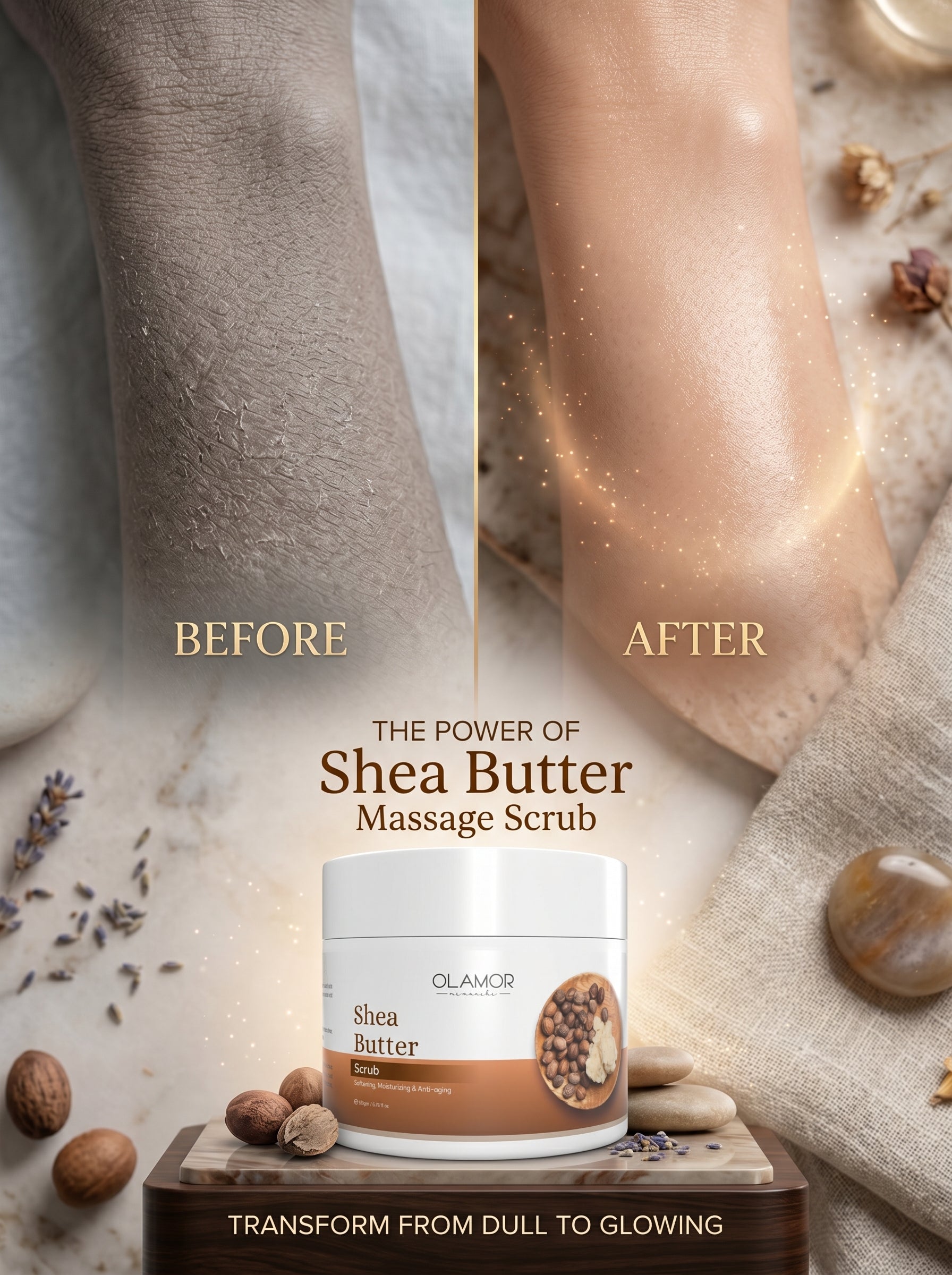 OLAMOR Shea Butter Face &amp; Body Scrub 200g | Daily Skincare Essential