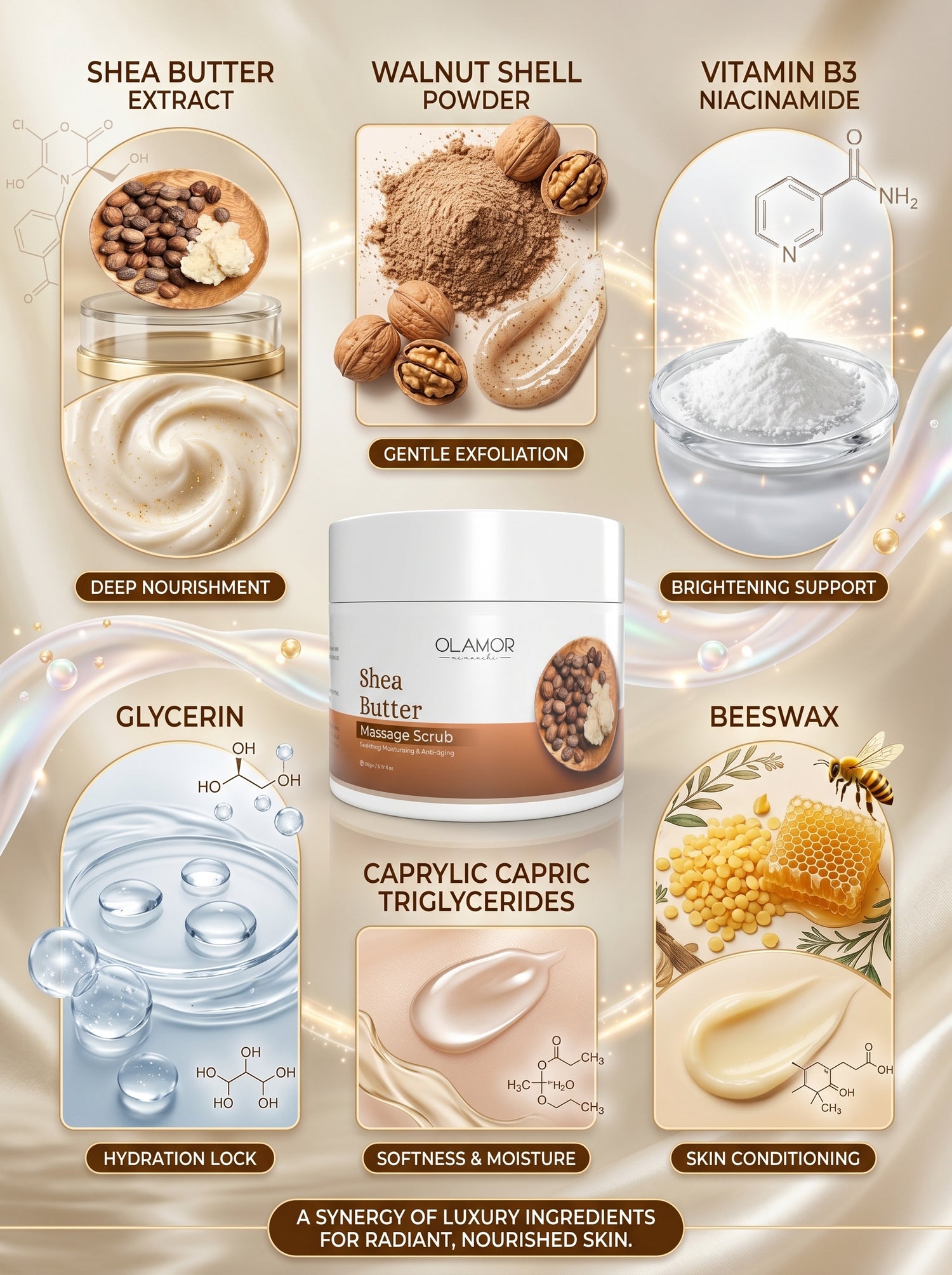 OLAMOR Shea Butter Face &amp; Body Scrub 200g | Daily Skincare Essential