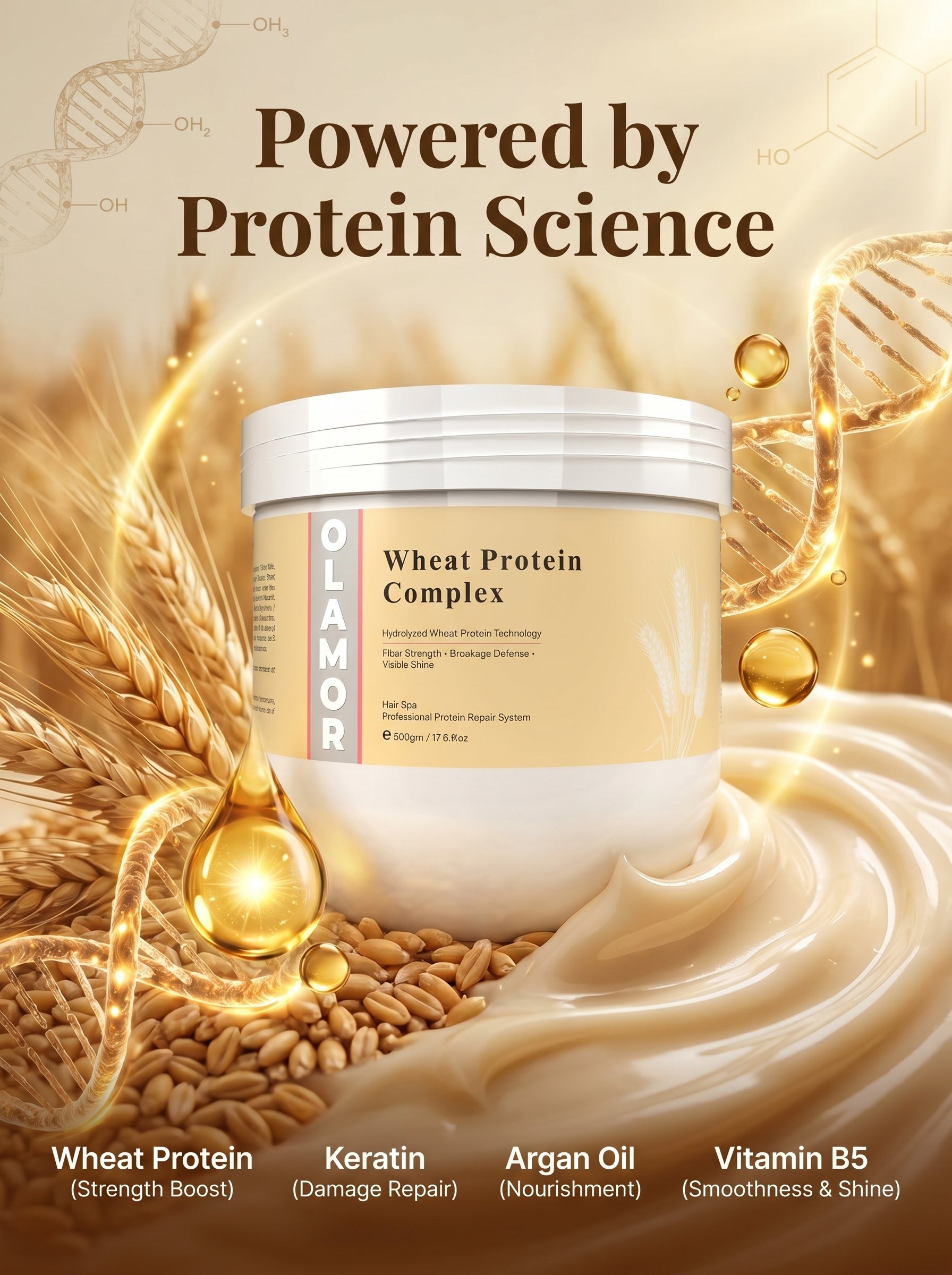 OLAMOR Wheat Protein Complex Hair Spa Professional Protein Repair System 500GM