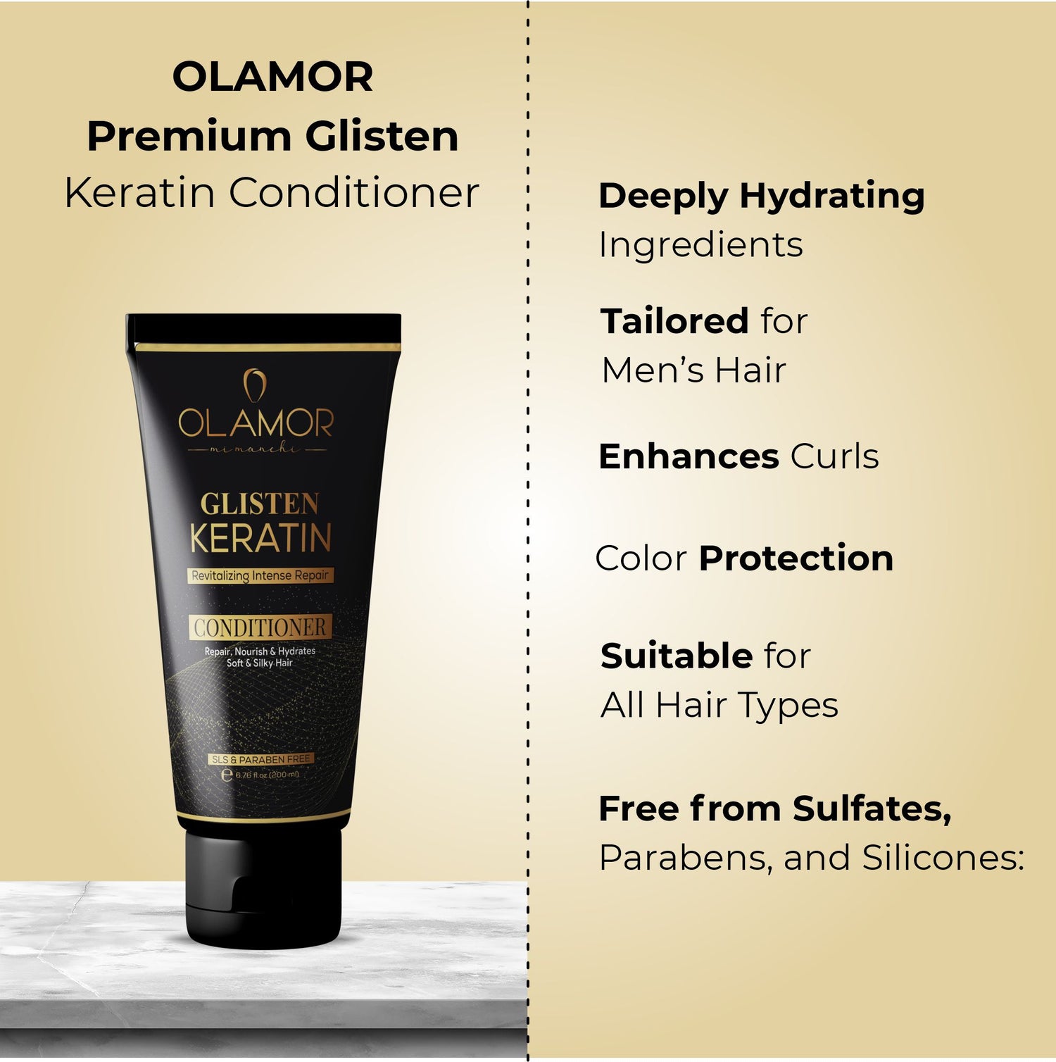 Premium Glisten Revitalizing Intense Hair Damage Repair Keratin Conditioner