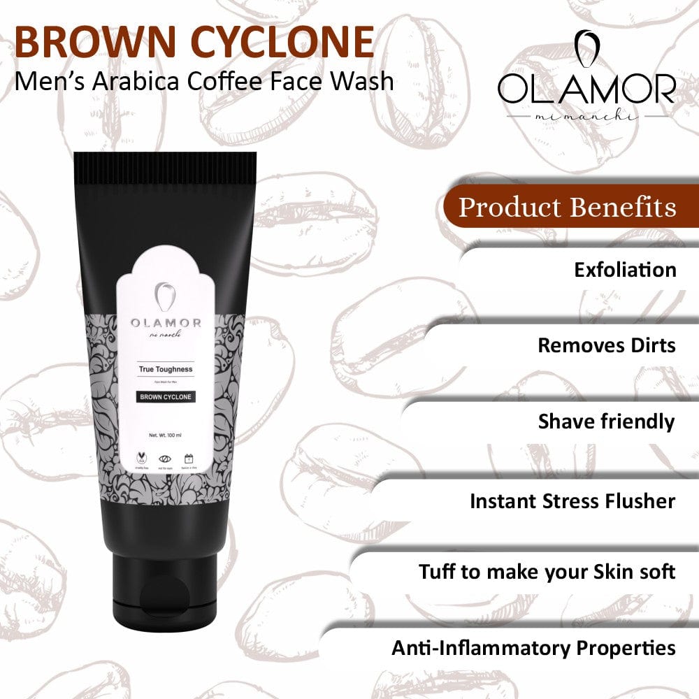 Olamor Brown Cyclone Arabica Coffee Face Wash Benefits